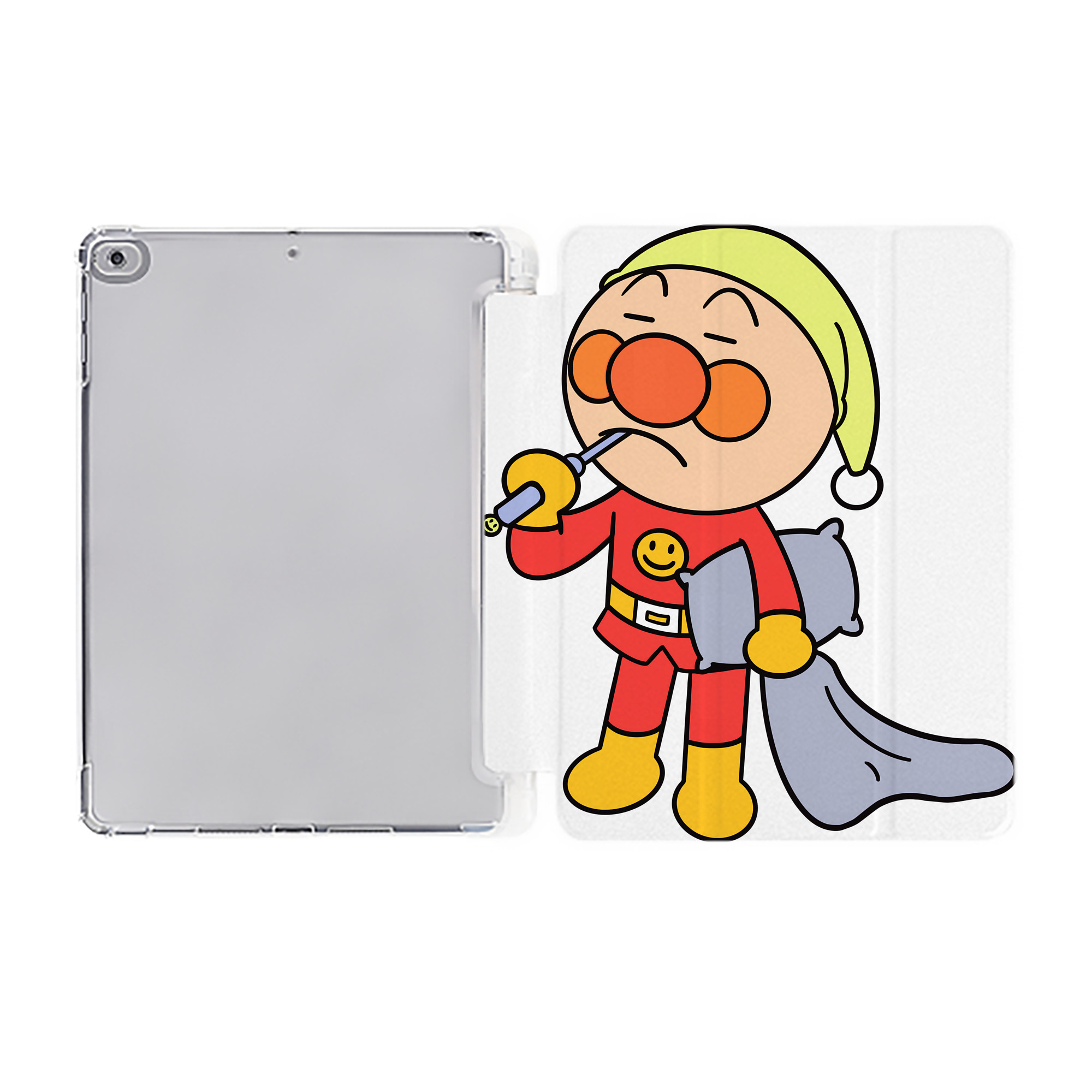 （画像用） アンパンマン Anpanman IPad ケース ペン収納付き 三つ折りスタンド PUレザー×シリコン 対応機種9.5/10.5/10.9インチ